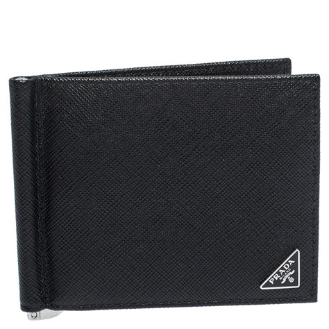 prada saffiano money clip wallet